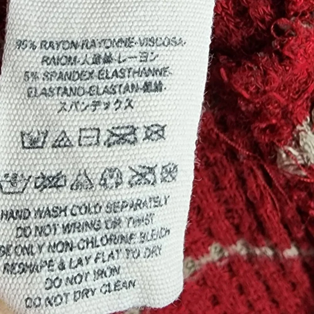 Free People Striped Sunset‎ Park Thermal Tunic Waffle Knit Bohemian sz Medium